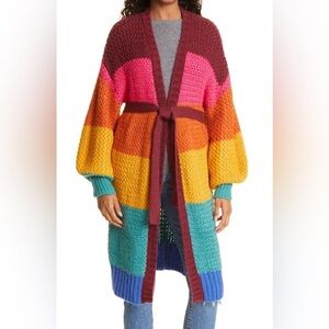 Farm Rio Size XS • Colorblocked Cardigan Sweater Oversized.